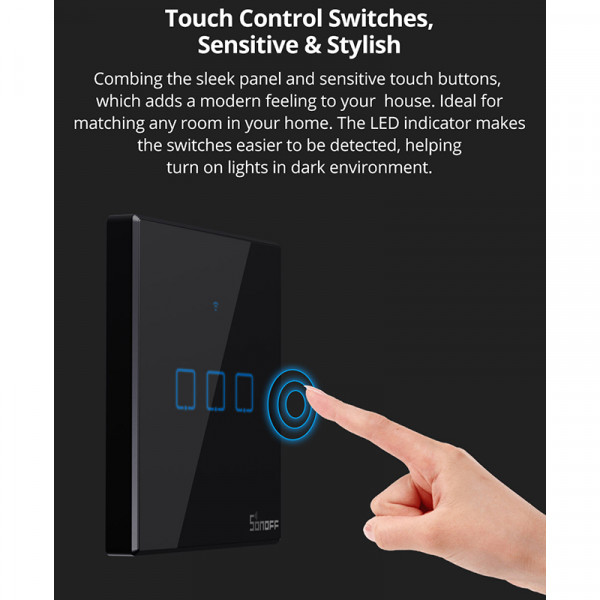 Фото - Беспроводной выключатель Sonoff T3EU1C-TX Wi-Fi