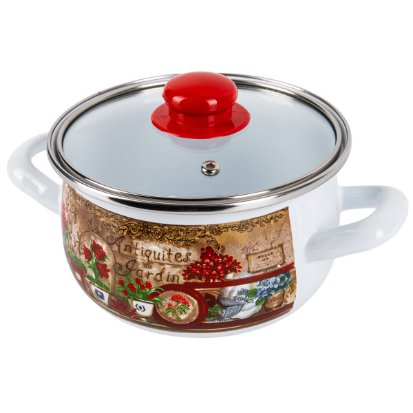 Фото - Кастрюля Gusto GT-T-118-FG Цветочный сад 18 см 3.1 л