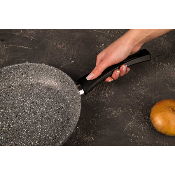 Фото - Сковорода универсальная Biol 24136Р Гранит Грей 24 см