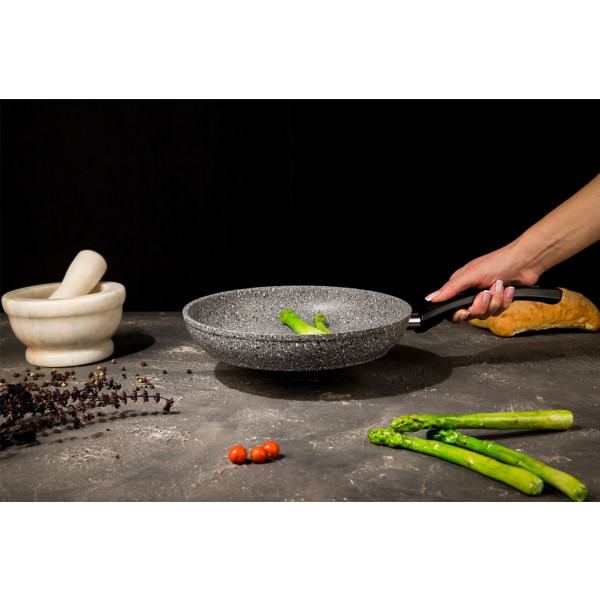 Фото - Сковорода универсальная Biol 24136Р Гранит Грей 24 см