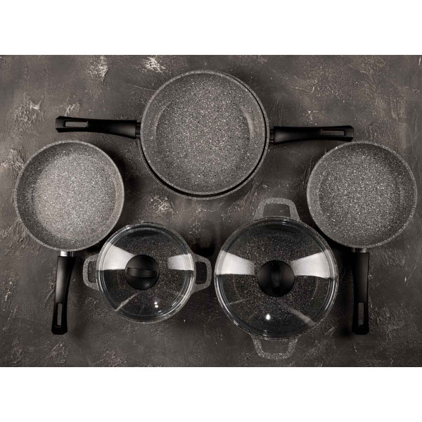 Фото - Сковорода универсальная Biol 24136Р Гранит Грей 24 см