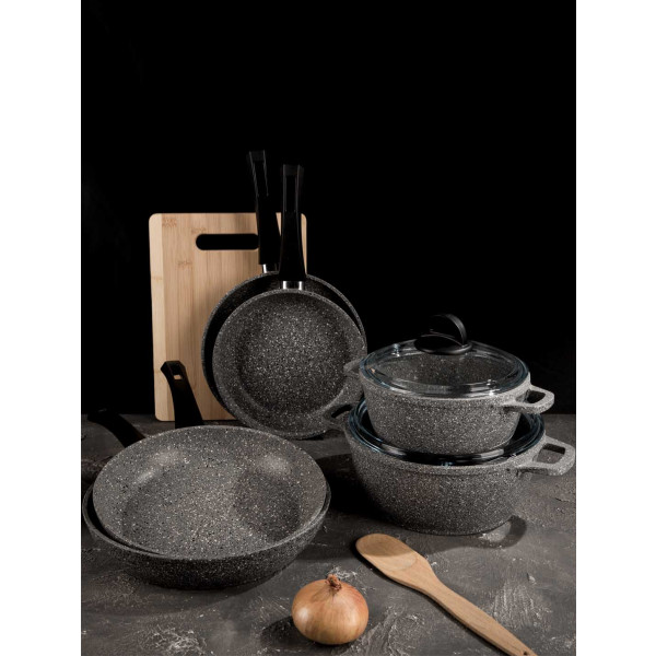 Фото - Сковорода универсальная Biol 24136Р Гранит Грей 24 см