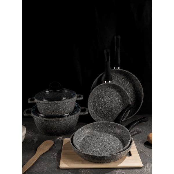 Фото - Сковорода универсальная Biol 24136Р Гранит Грей 24 см