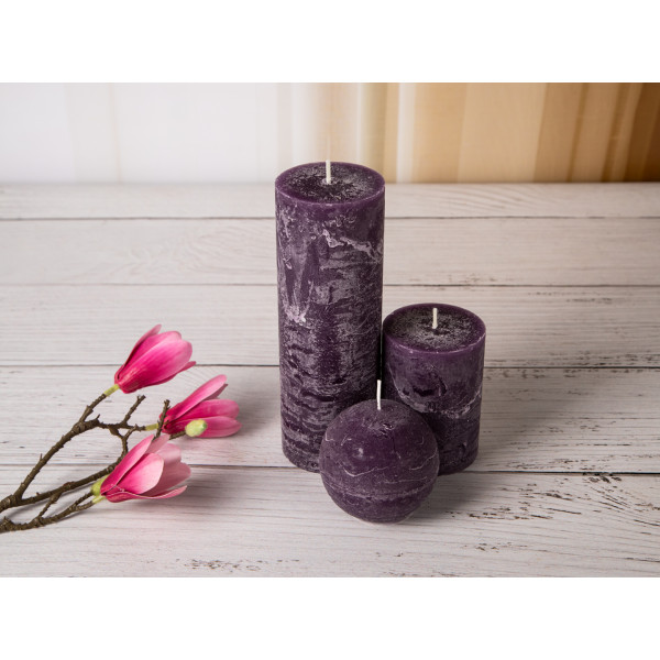 Фото - Свеча декоративная Candy Light темный фиолет C07*10/1-4.6