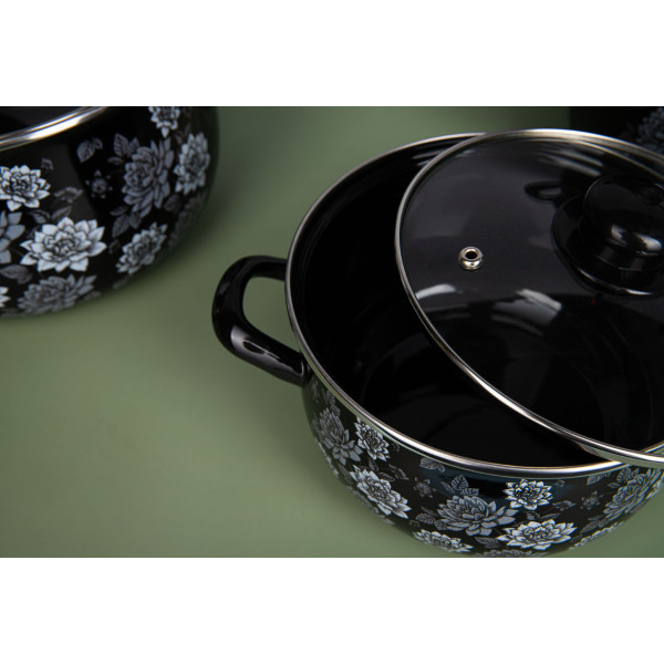 Фото - Кастрюля Gusto Лепестки ночи 3,1 л GT-T-118-LN