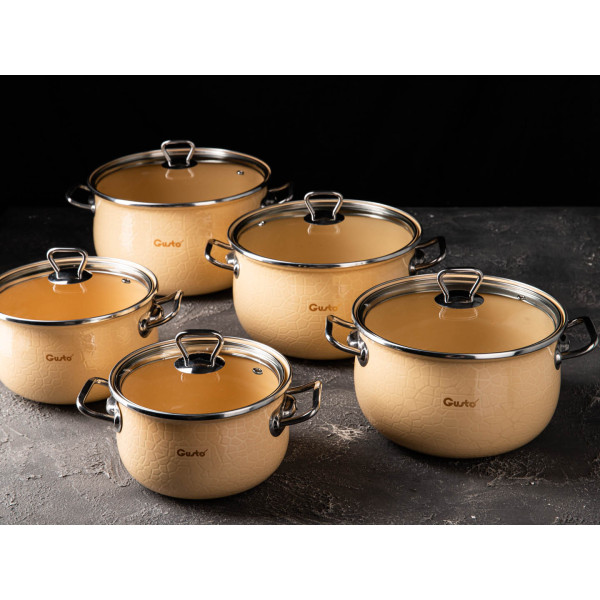 Фото - Кастрюля Gusto GT-T-220-PM Пряженое молоко Premium 20 см 4 л