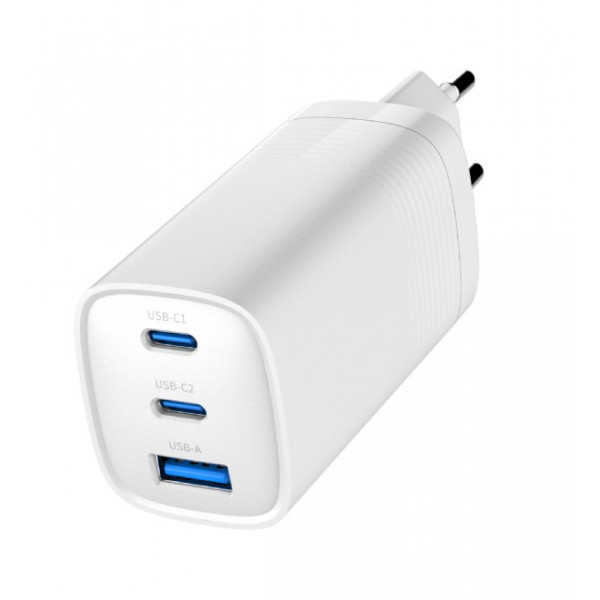 Фото - Сетевое зарядное устройство Gembird USB-A+2 Type-C PD18W + QC3.0 27W (TA-UC-PDQC65-01-W)