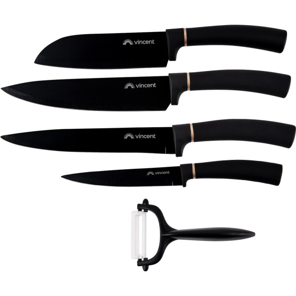 Фото - Набор ножей Vincent Black Blade 5пр. (VC-6211)