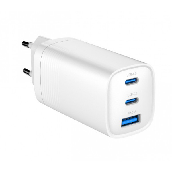 Фото - Сетевое зарядное устройство Gembird USB-A+2 Type-C PD18W + QC3.0 27W (TA-UC-PDQC65-01-W)