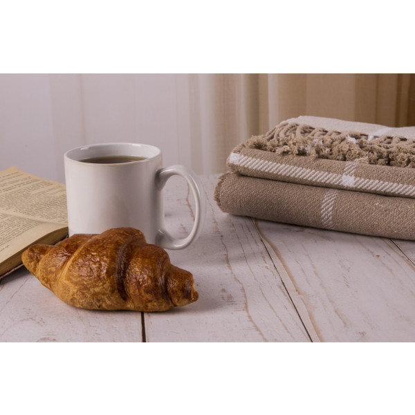 Фото - Плед полуторный Vladi Валенсия Harry бел-песок-песок 140х200