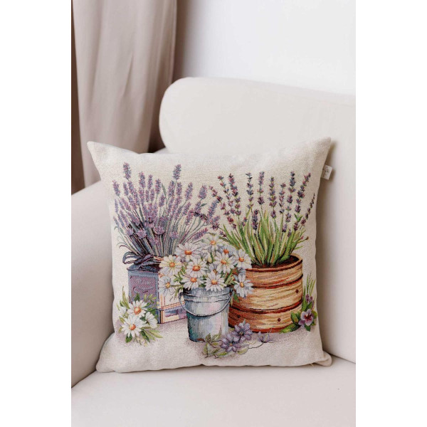 Фото - Подушка декоративная Прованс Ромашки в ведерке 45х45 см (039173)