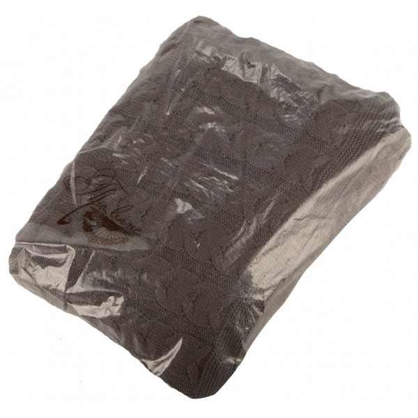 Фото - Плед полуторный Прованс "Глория" косы Шоколад 140х180 (017610)