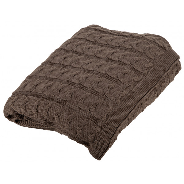 Фото - Плед полуторный Прованс "Глория" косы Шоколад 140х180 (017610)