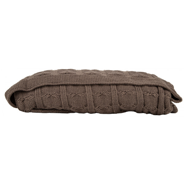 Фото - Плед полуторный Прованс "Глория" косы Шоколад 140х180 (017610)