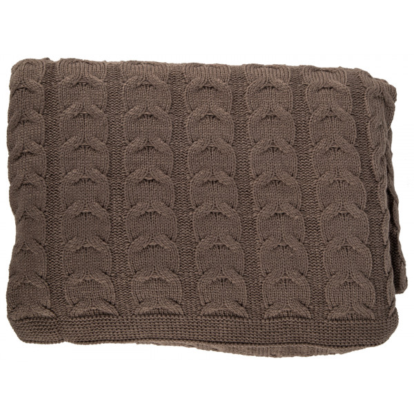 Фото - Плед полуторный Прованс "Глория" косы Шоколад 140х180 (017610)