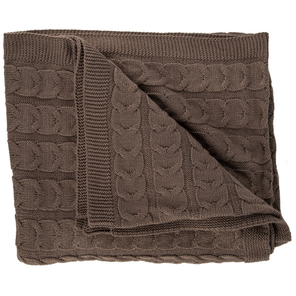 Фото - Плед полуторный Прованс "Глория" косы Шоколад 140х180 (017610)