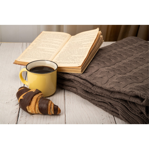 Фото - Плед полуторный Прованс "Глория" косы Шоколад 140х180 (017610)