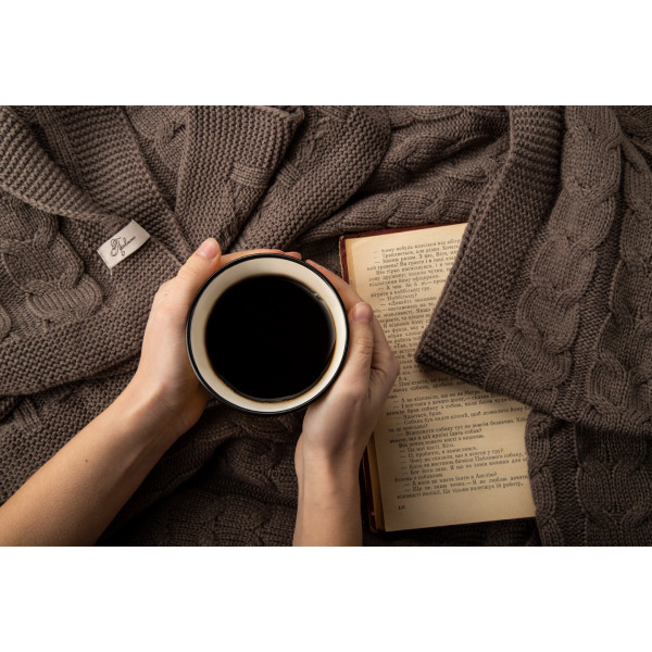 Фото - Плед полуторный Прованс "Глория" косы Шоколад 140х180 (017610)