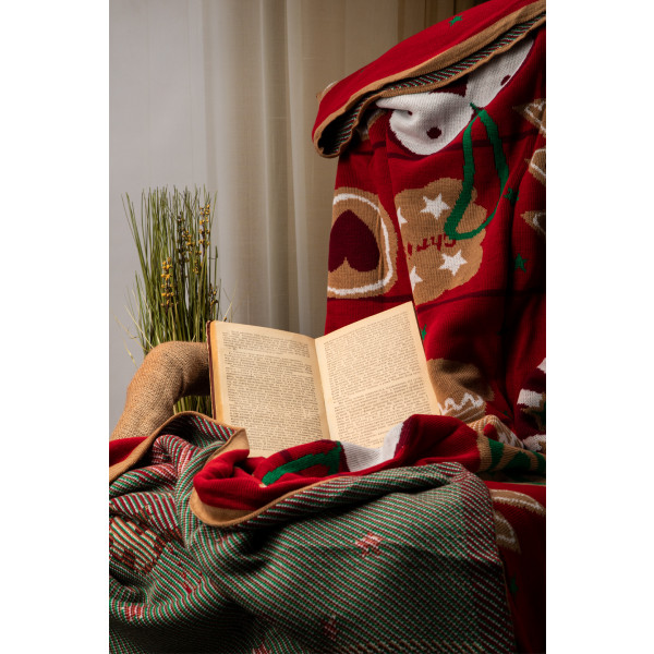 Фото - Плед полуторный Прованс Печенье Красное 130х170 (016066)