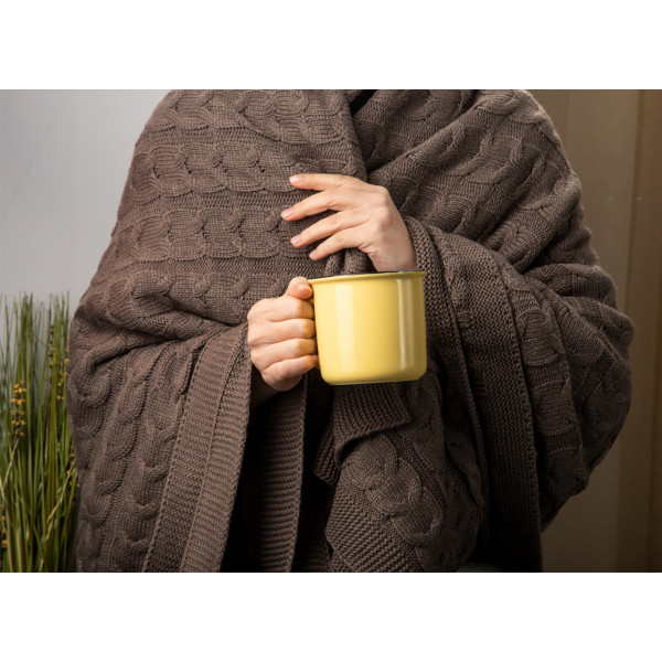 Фото - Плед полуторный Прованс "Глория" косы Шоколад 140х180 (017610)