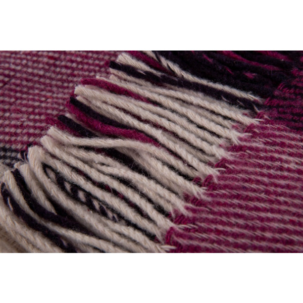 Фото - Плед двуспальный Vladi Эльф Liam бел-фуксия-слива 170х210