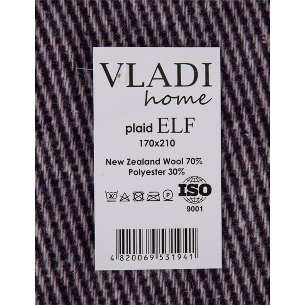 Фото - Плед двуспальный Vladi Эльф Liam бел-фуксия-слива 170х210