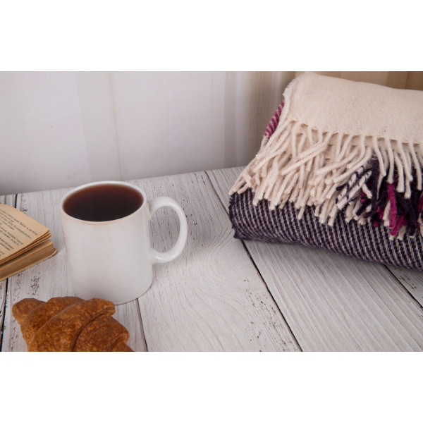 Фото - Плед двуспальный Vladi Эльф Liam бел-фуксия-слива 170х210