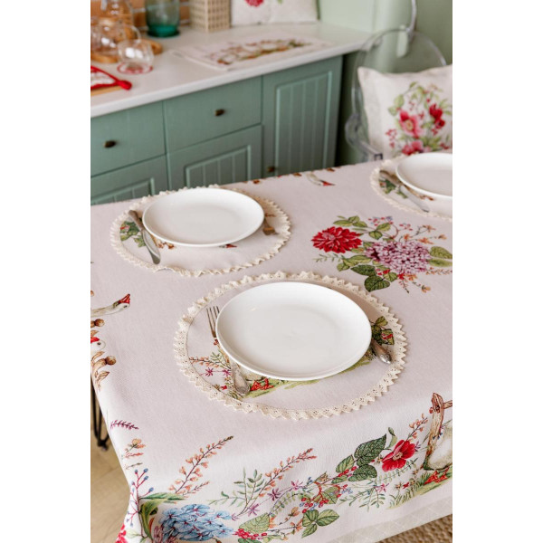 Фото - Скатерть прямоугольная Прованс Гуси 135х180 см (034097)