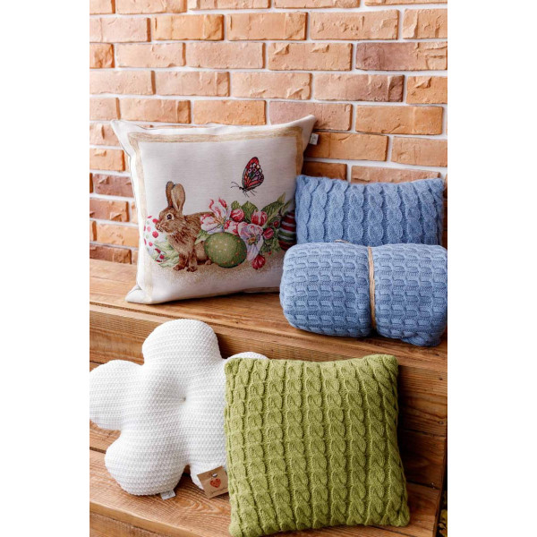 Фото - Подушка декоративная Прованс Пасхальная Веснянка Зайчик 45х45 см (034272)