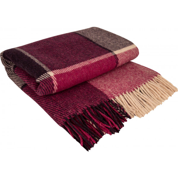 Фото - Плед двуспальный Vladi Эльф Liam бел-фуксия-слива 170х210