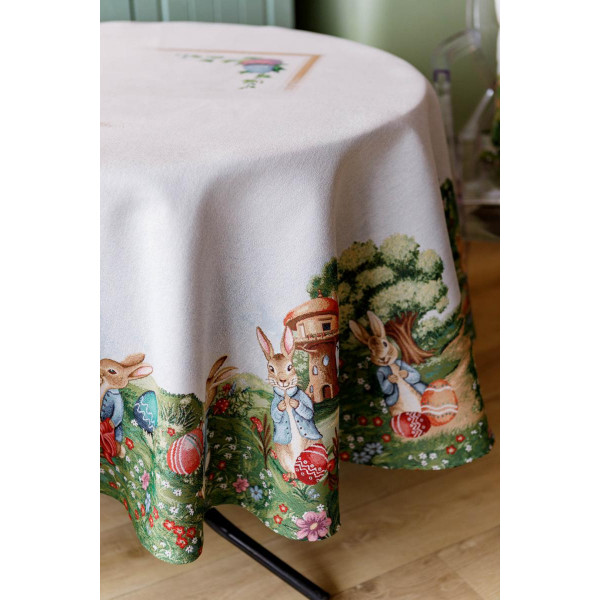 Фото - Скатерть круглая Прованс Лужайка D180 см (034137)