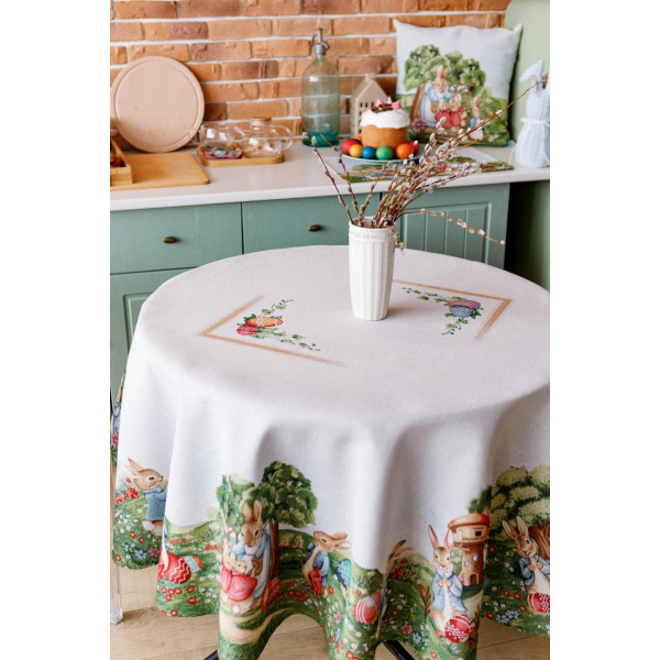 Фото - Скатерть круглая Прованс Лужайка D180 см (034137)