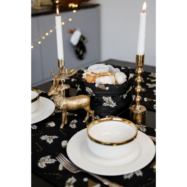 Фото - Салфетка для сервировки Прованс Шапочки на черном 35х45 см (036448)