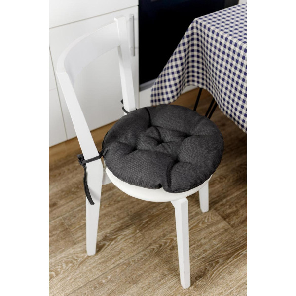 Фото - Подушка для стула Прованс LEON черная D40 см (038930)