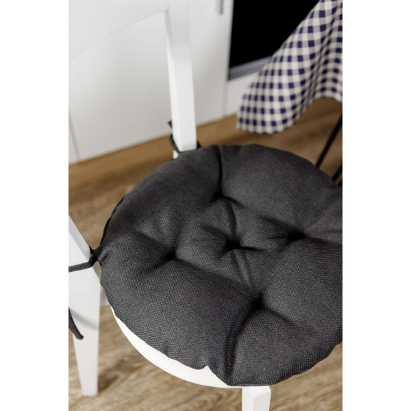 Фото - Подушка для стула Прованс LEON черная D40 см (038930)