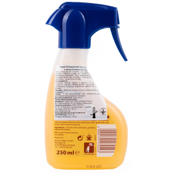 Фото - Чистящее средство универсальное EMSAL Очищающий лосьон д/мебели с антистатиком 250 мл