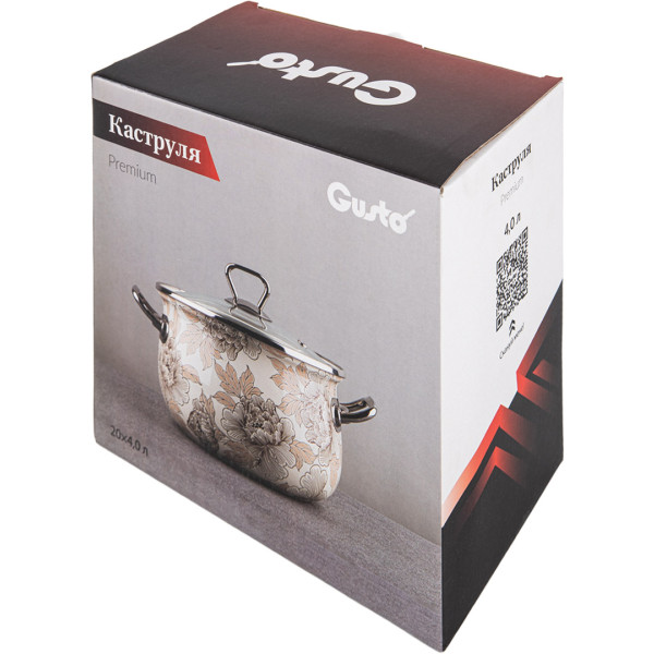 Фото - Кастрюля Gusto GT-T-220-PM Пряженое молоко Premium 20 см 4 л