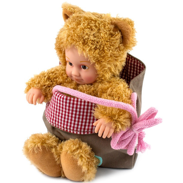 Фото - Мягкий пупс Anne Geddes Маленький Медвежонок с сумкой и стикерами 23 см (21071AG)