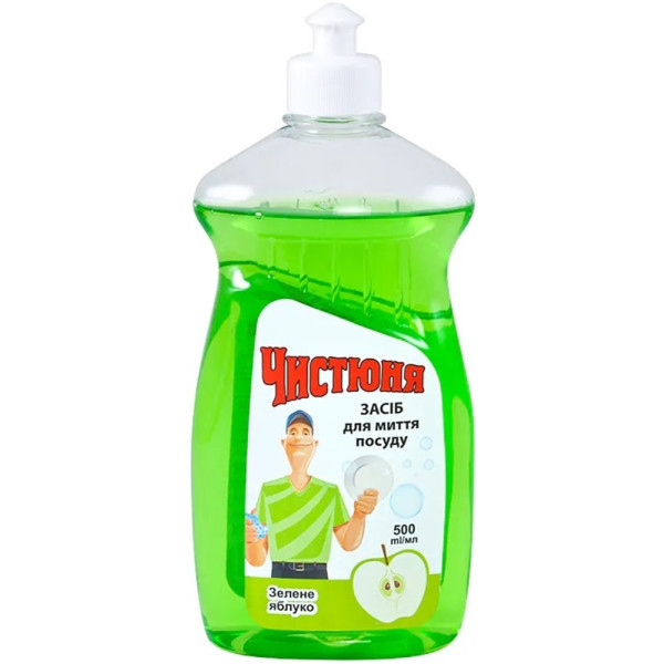 Фото - Средство для ручного мытья посуды Чистюня зеленое яблоко 500 мл (4820168430053)