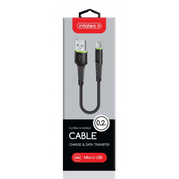 Фото - Кабель синхронизации данных Intaleo Micro USB 0,2м Black (CBFLEXM0)