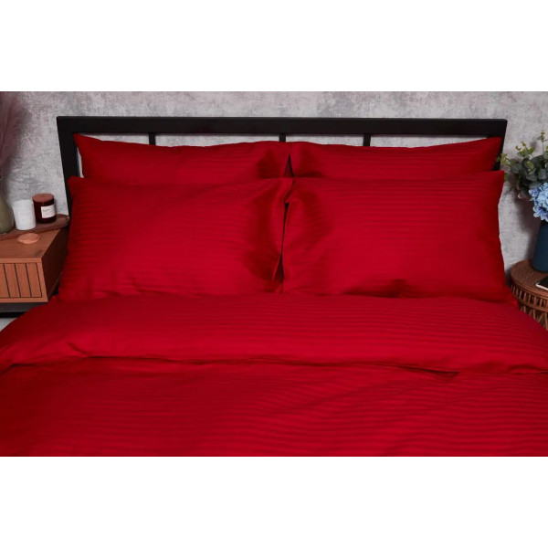 Фото - Комплект постельного белья Moon&Star Satin Stripe Stripe Red King Size 220x240 (MS-820003571)
