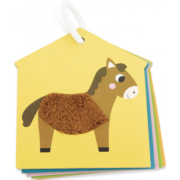 Фото - Книжка-игрушка Janod Тактильные карточки Ферма (J02692)