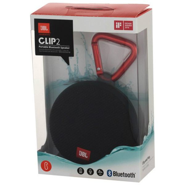 Фото - Портативная акустика JBL Clip 2 Black (JBLCLIP2BLKEU)