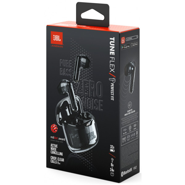 Фото - Наушники вкладыши беспроводные TWS JBL Tune FleX Gost Black(JBLTFLEXGBLK)