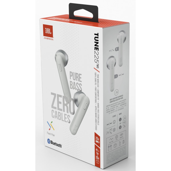 Фото - Наушники вкладыши беспроводные TWS JBL T225TWS White (JBLT225TWSWHT)