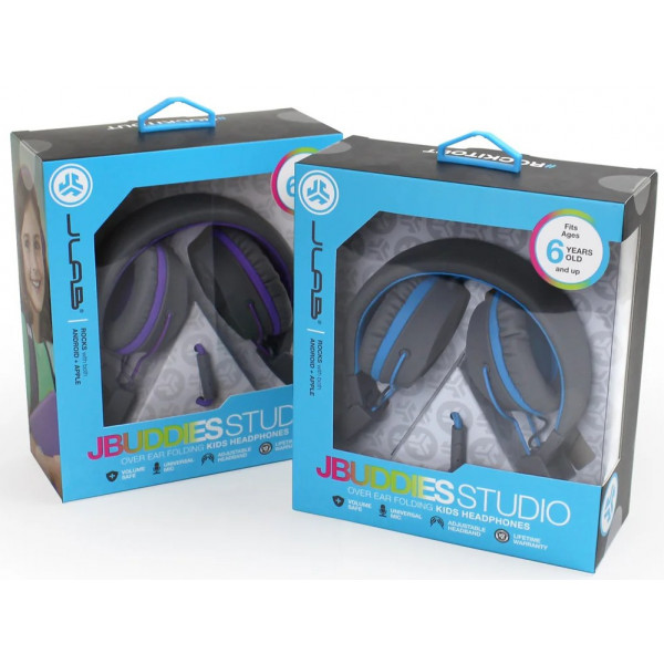 Фото - Наушники накладные проводные JLab JBuddies Studio Kids Grey/Blue (IEUHJKSTUDIORGRYBLU6)