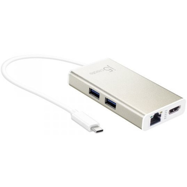 Фото - Хаб USB J5create USB-C 5-в-1 Silver (JCA374-N)