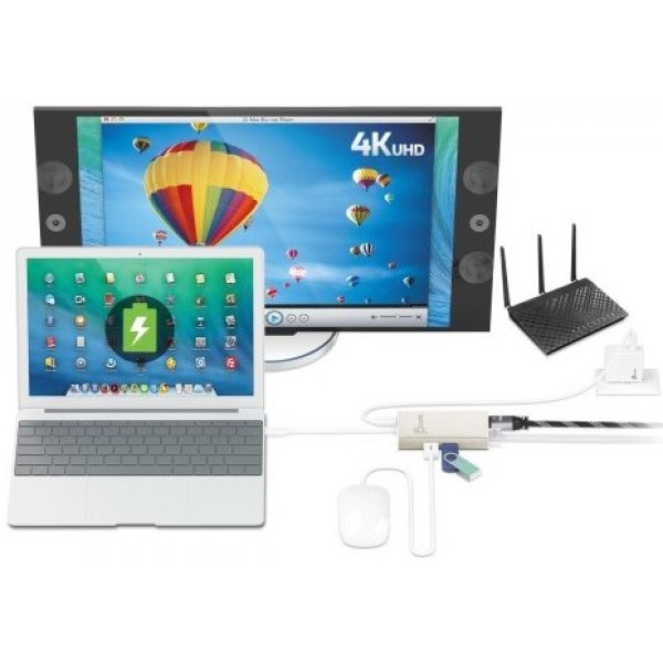 Фото - Хаб USB J5create USB-C 5-в-1 Silver (JCA374-N)