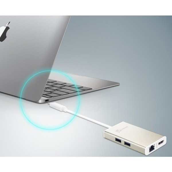 Фото - Хаб USB J5create USB-C 5-в-1 Silver (JCA374-N)