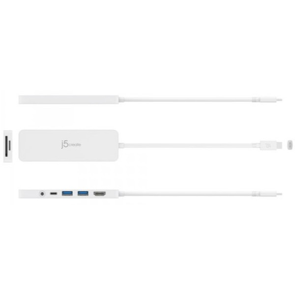 Фото - Хаб USB J5create USB-C 6-в-1 White (JCD373-N)